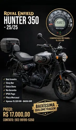 Moto Royal enfild 350, unido dono, com baixíssima kilometragem, nova
