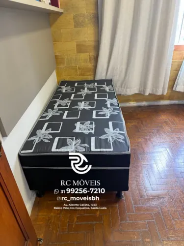 Cama box de solteiro 88x1.88 Molas Ensacadas Acoplado Direto da Fábrica