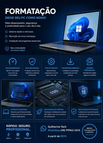 Formatação de PC e Notebook em Floripa