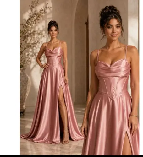 Vestido Rosé Gold usado apenas uma vez