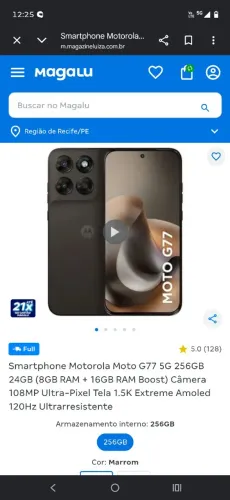 Moto g 77 por 14000 reais com caixa completo