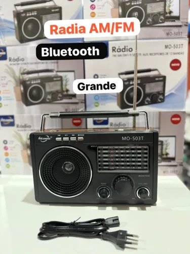 Rádio Portátil Grande Bluetooth AM/FM - Alta Potência