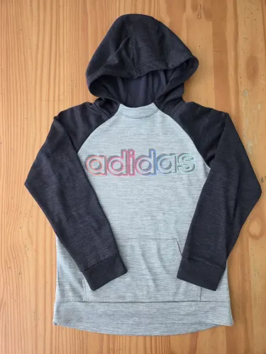jaqueta infantil adidas fleece cinza 14a