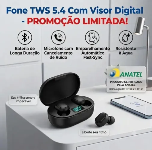 Fone MI Bluetooth com Estojo - Bateria duradoura e design moderno