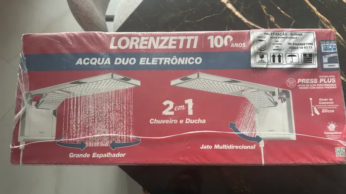 Chuveiro Elétrico Parede Lorenzetti Acqua Duo Ultra Branco Branco 127v