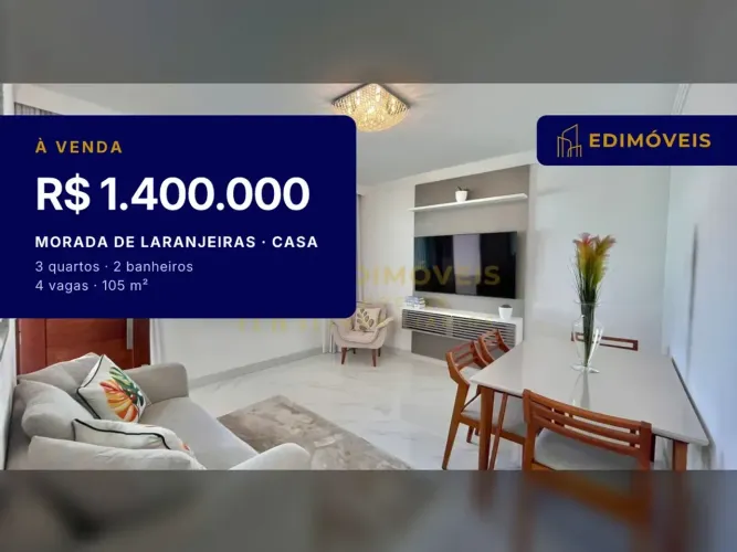 Casa dos Seus Sonhos em Morada de Laranjeiras  3 Quartos e Suíte com Porteira Fechada!