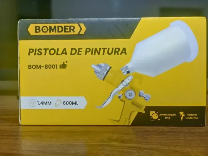 Pistola De Pintura Profissional 600ML. Modelo Bom-8001 Pulverizador De Tintas.