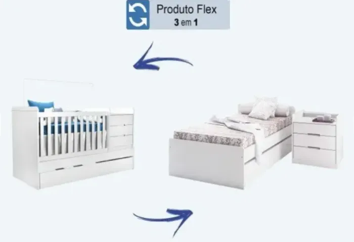 Berço Multifuncional Cléo Carolina Baby Branco