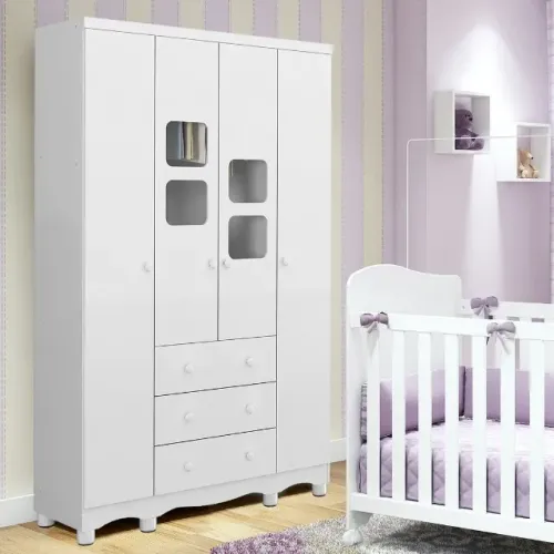 Roupeiro 04 Portas Lumi 100% MDF (Novo)