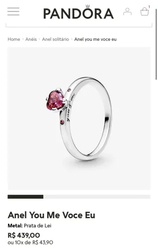 Anel Pandora you and me 