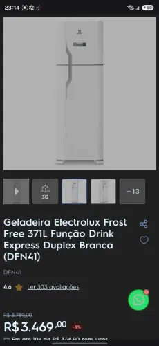 geladeira Electrolux 371 litros