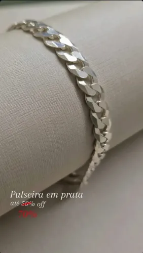 Pulseira em prata com até 70% de desconto