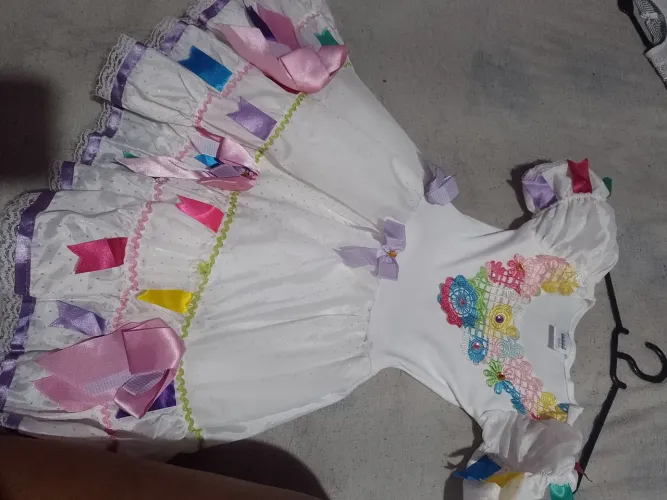 Vestido festa junina novo menina noivinha ou estilo branco 