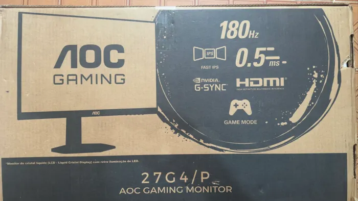 LACRADO Monitor Gamer AOC 27G4/P 27 IPS HDR 180Hz 0,5ms G-Sync DisplatPort HDMI ps4 pro