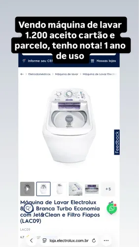 Máquina de lavar Electrolux 8,5kg