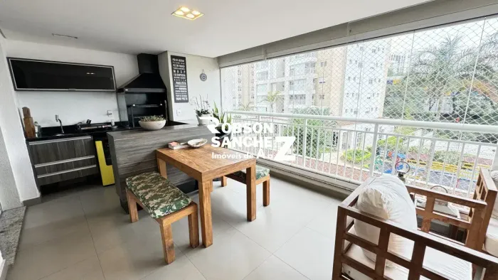 Apartamento a venda na Vila Mascote com 3 quartos, 3 suítes, 2 vagas, 147m², varanda gourm