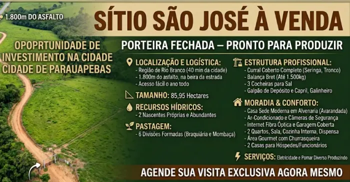 SÍTIO SÃO JOSÉ À VENDA
