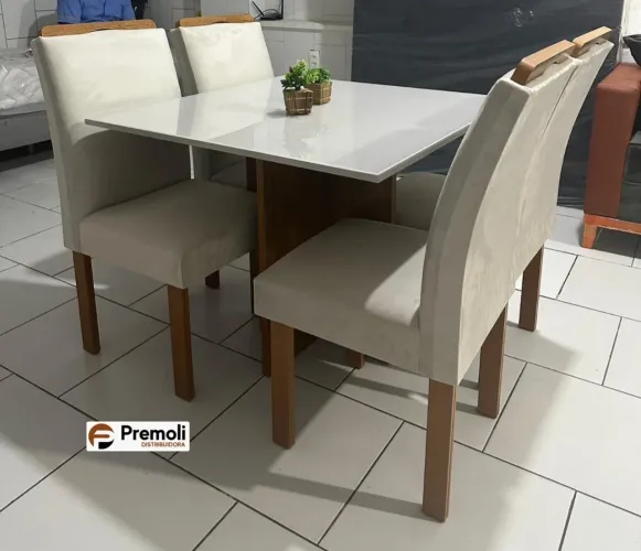 Mesa de jantar 4 cadeiras com vidro frete gratis entrego hoje R$ 1.299,99 a vista 