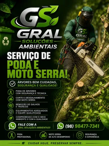 SERVIÇO DE PODA, MOTO SERRA