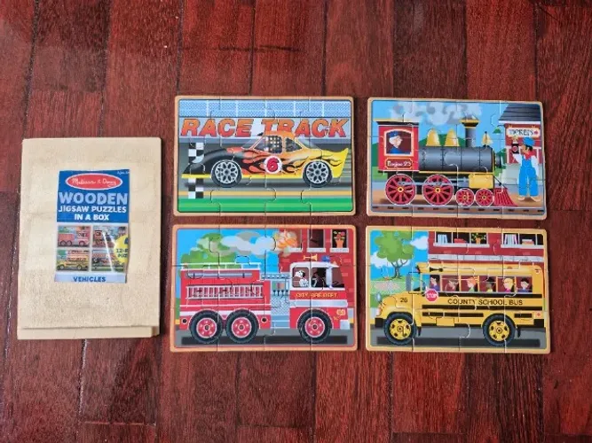 Quebra-cabeças Infantil de Madeira Melissa & Doug - Veículos - Com Caixa Original