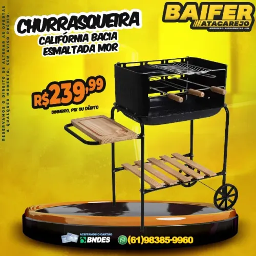 Churrasqueira Califórnia Bacia Esmaltada Mor