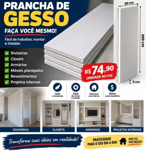 Prancha de gesso
