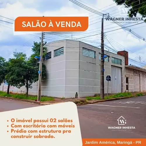 ATENÇÃO INVESTIDOR**Barracão à venda, com 2 salões, com estrutura pra construir sobrado, e