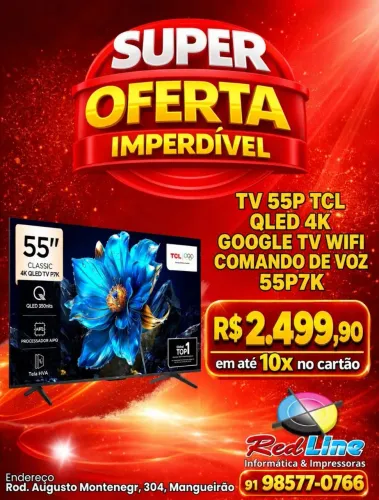 TV TCL 55" NOVA NA CAIXA