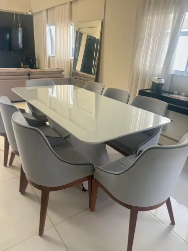 Mesa jantar completa 8 lugares madeira