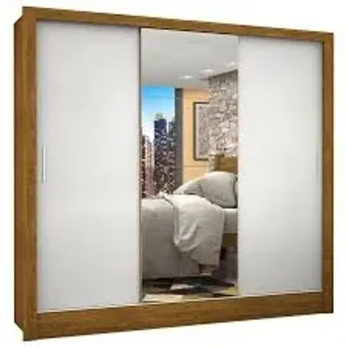 Guarda Roupa Veneza/Clara 3Pts 4Gvs Cinamomo.Branco Carioca - Entrega Rápida!