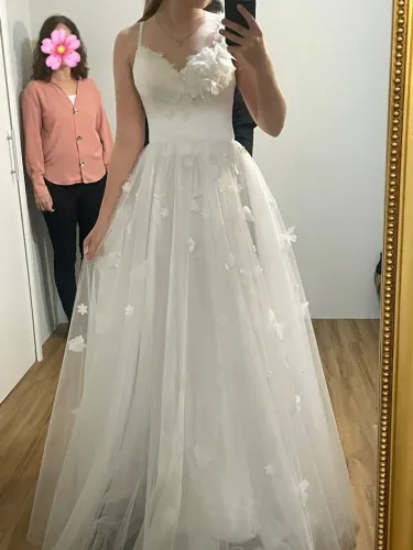 VESTIDO DE NOIVA ORGANZE ? | MODELO PRINCESA FLORAL
