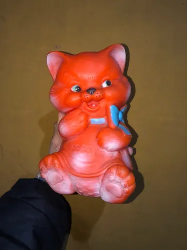 Antigo Gato de Vinil Estrela Anos 70 / 80 - Brinquedo Vintage