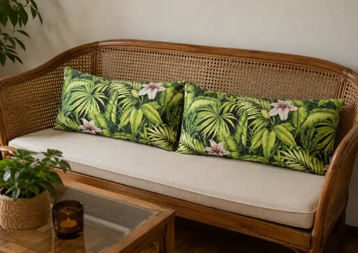 Kit 2 Almofadas Grandes Estampa Tropical Verde