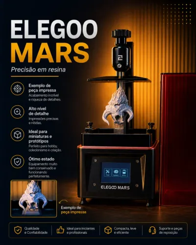 Impressora 3D de Resina Elegoo Mars + acessórios - pronta para uso