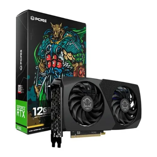 Placa De Vídeo Geforce Ddr6 12Gb/192 Bits Rtx 3060 Pcyes Graffiti, 2 Fans, Dp, Hdmi, Pvrtx