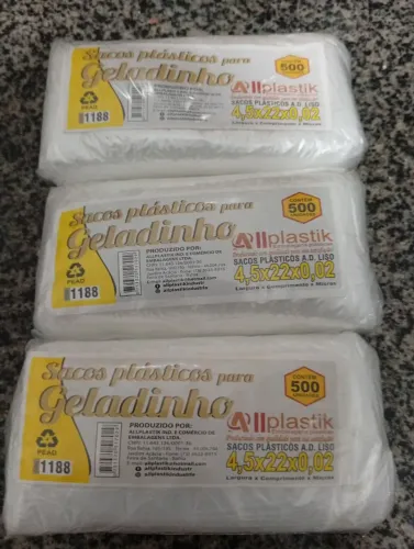 Sacos para geladinho 500 unidades 10,00