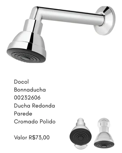 Docol Bonnaducha 00232606 - Ducha redonda parede cromado polido