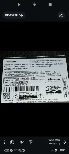 Tv 50 polegadas Samsung para retirada de peças display queimde peças e controle remoto 