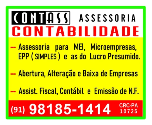 Contabilidade para Empresas. Legalização e Assessoria em qualquer cidade do Pará.
