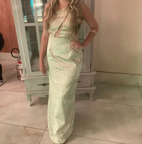 Vestido festa dourado