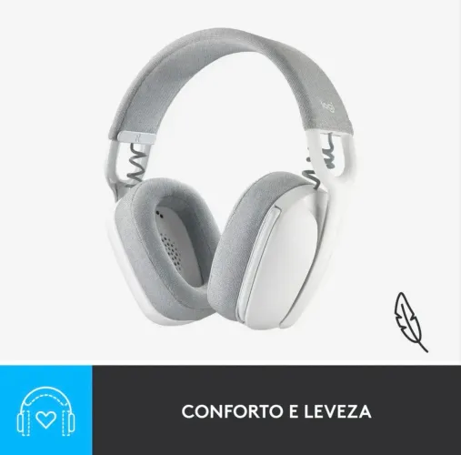Headset sem fio Logitech Zone Vibe 100-branco