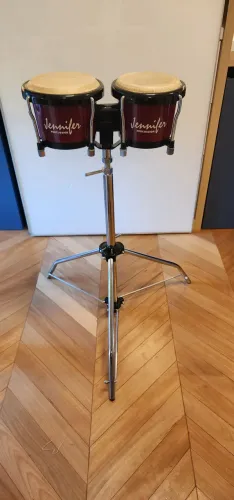 Bongô Jennifer Percussion + Suporte Cromado | Excelente Estado