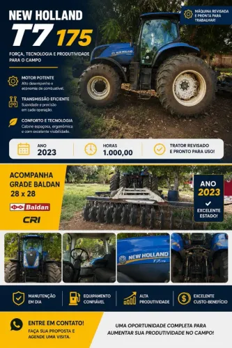 New Holland T7 175 ano 2023 