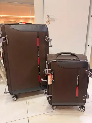 Conjunto de malas de tecido com estrutura vertical, leves 2 peças (32/20)