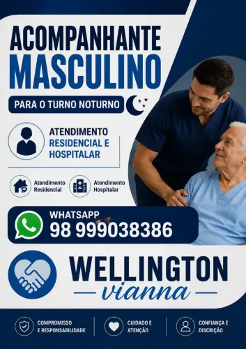 Acompanhante Masculino residencial e hospitalar