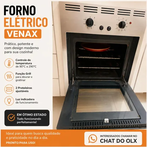 Forno Elétrico Venax de Embutir - Ótimo Estado - Funcionando Perfeitamente