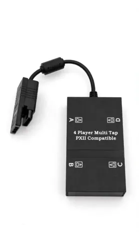 Adaptador 4 Controles PS1 PS2 Multitap PXII - 4 Jogadores + 2 Memory Card