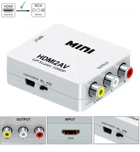 Mini Conversor Hdmi para AV RCA 