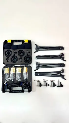 Kit Podcast 4 Microfones + Braços + Shock Mounts + Maleta