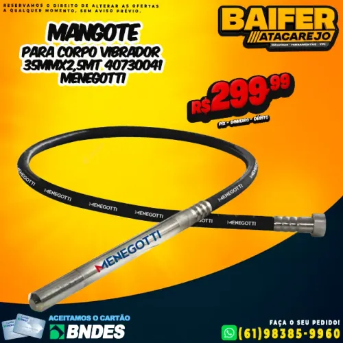 Mangote Para Corpo Vibrador 35mmx2,5MT 40730041 Menegotti